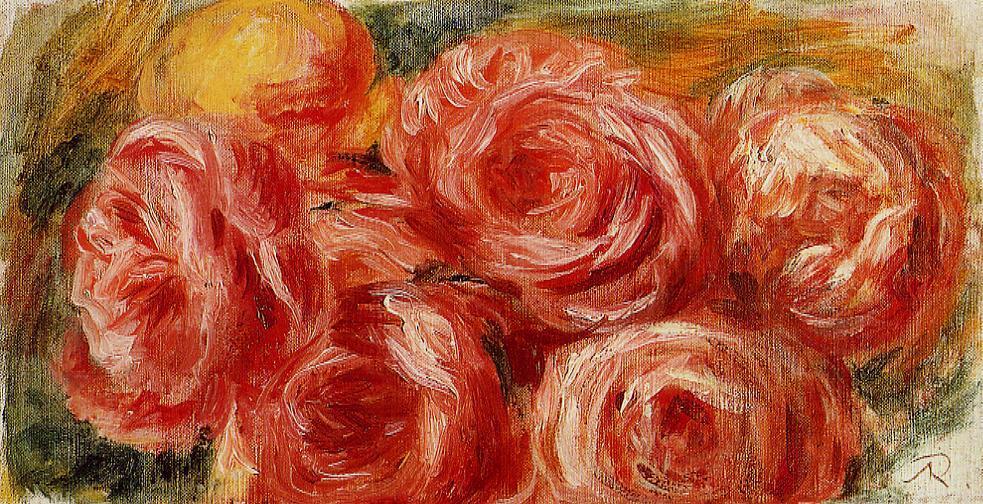 Red Roses - Pierre-Auguste Renoir painting on canvas